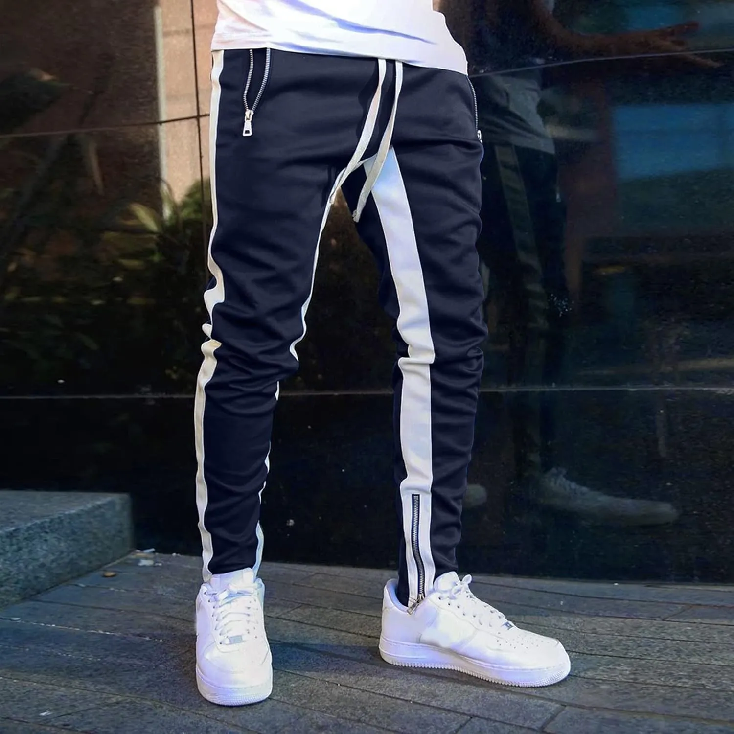 Mens Workout Cargo Sweatpants Lined Sweatpants Thicken Active Jogging Workout Trousers Casual Cargo Pants Sweatpants