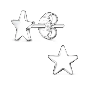Minimal Star Stud Earrings Sterling Silver