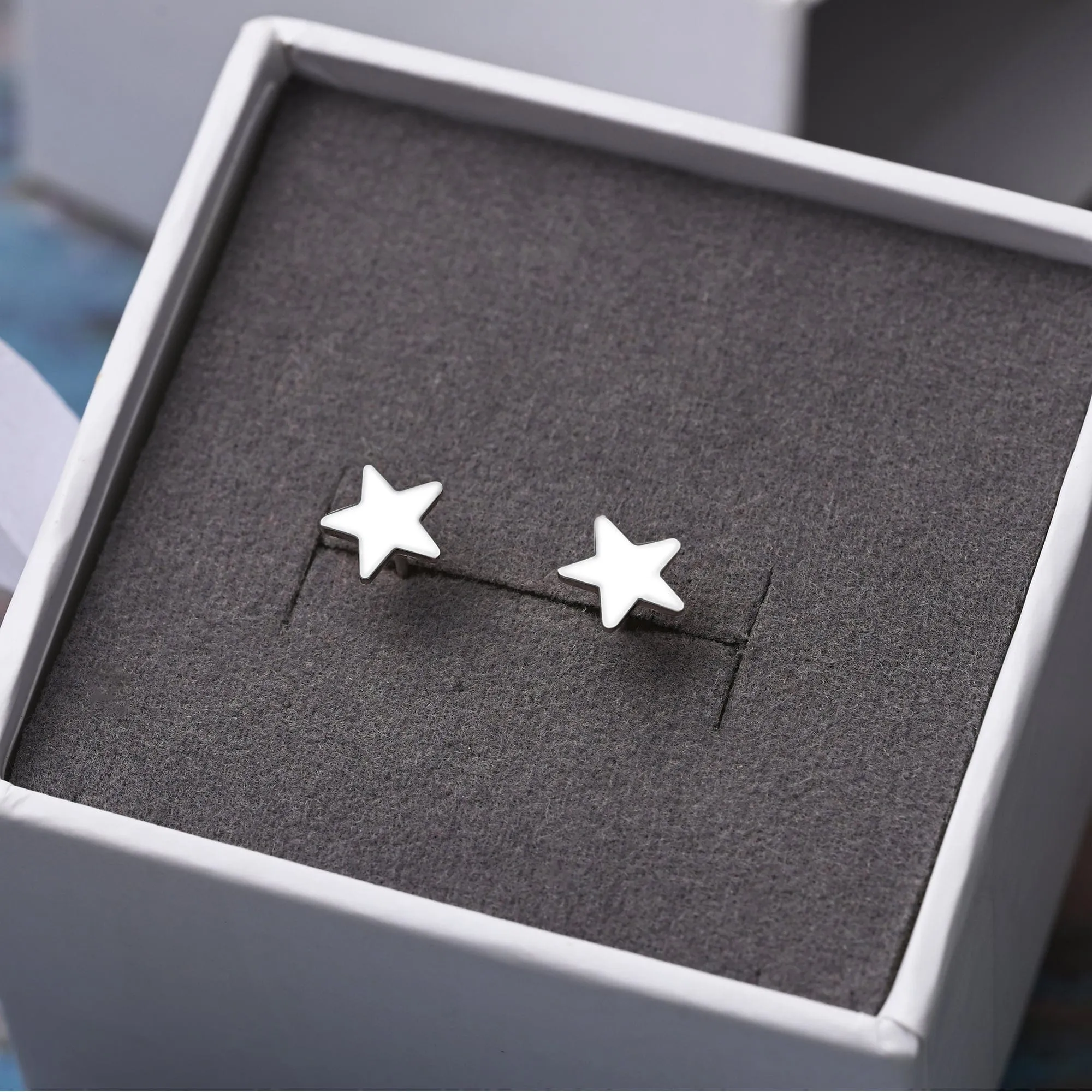Minimal Star Stud Earrings Sterling Silver