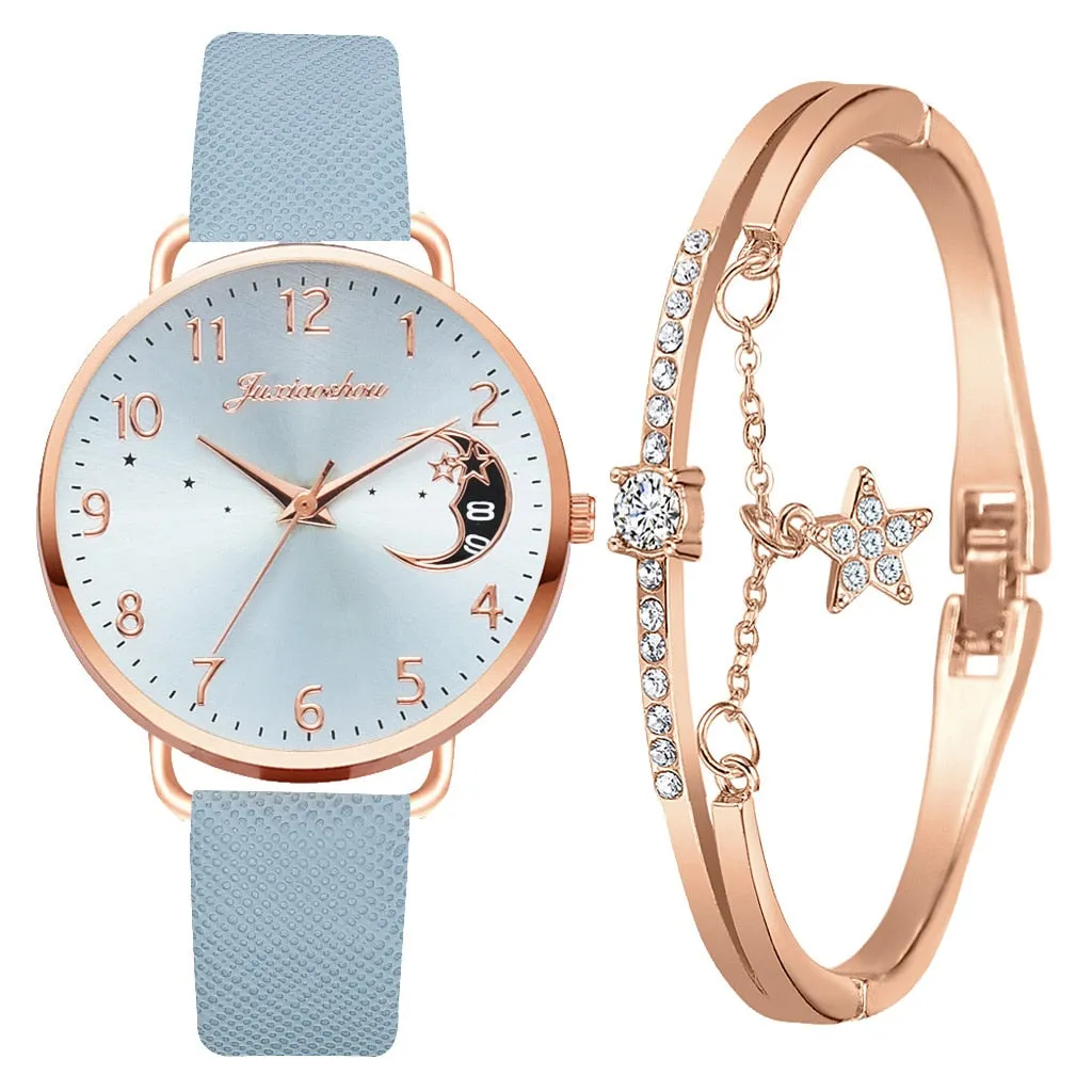 Moon Phase Watch and Strap Set
