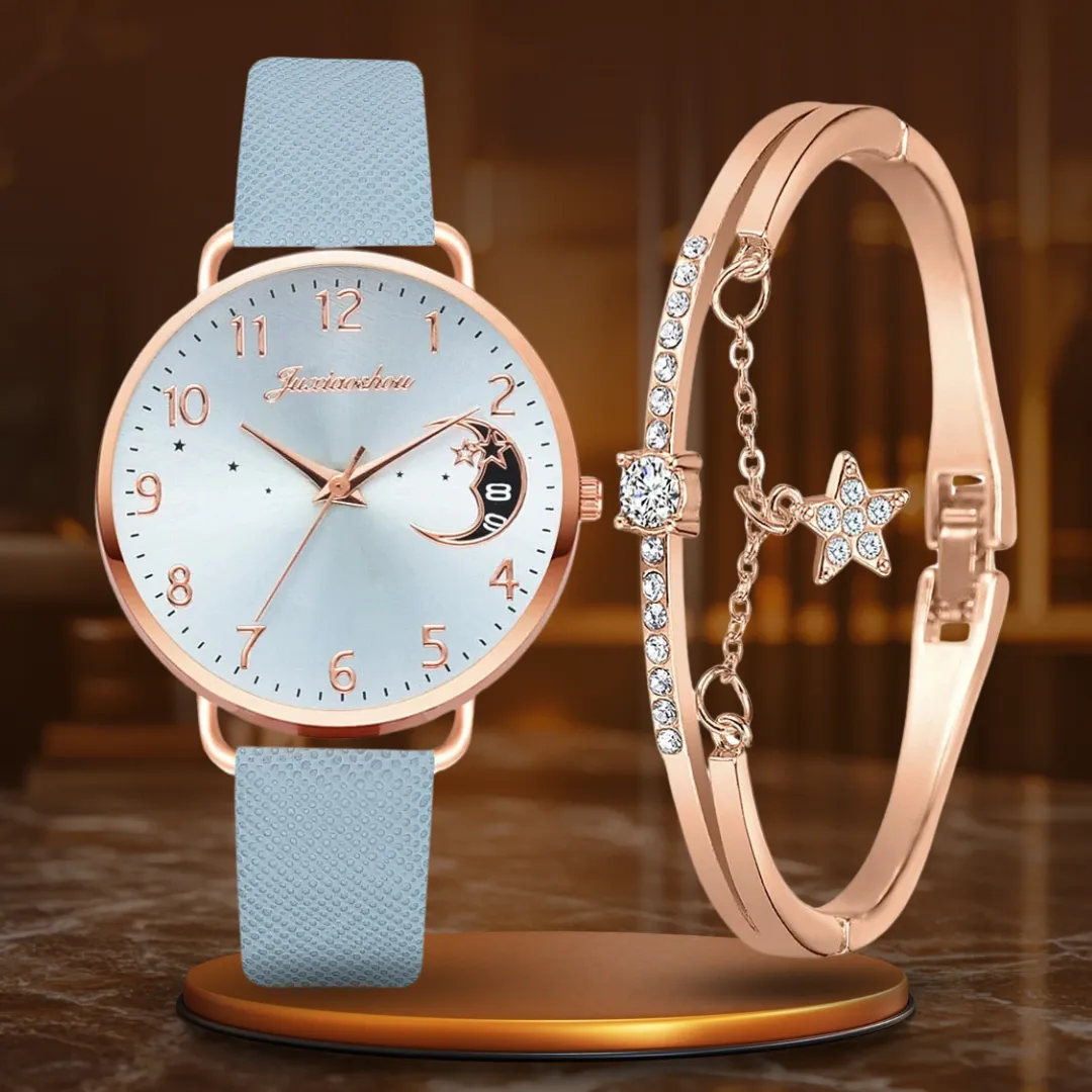 Moon Phase Watch and Strap Set