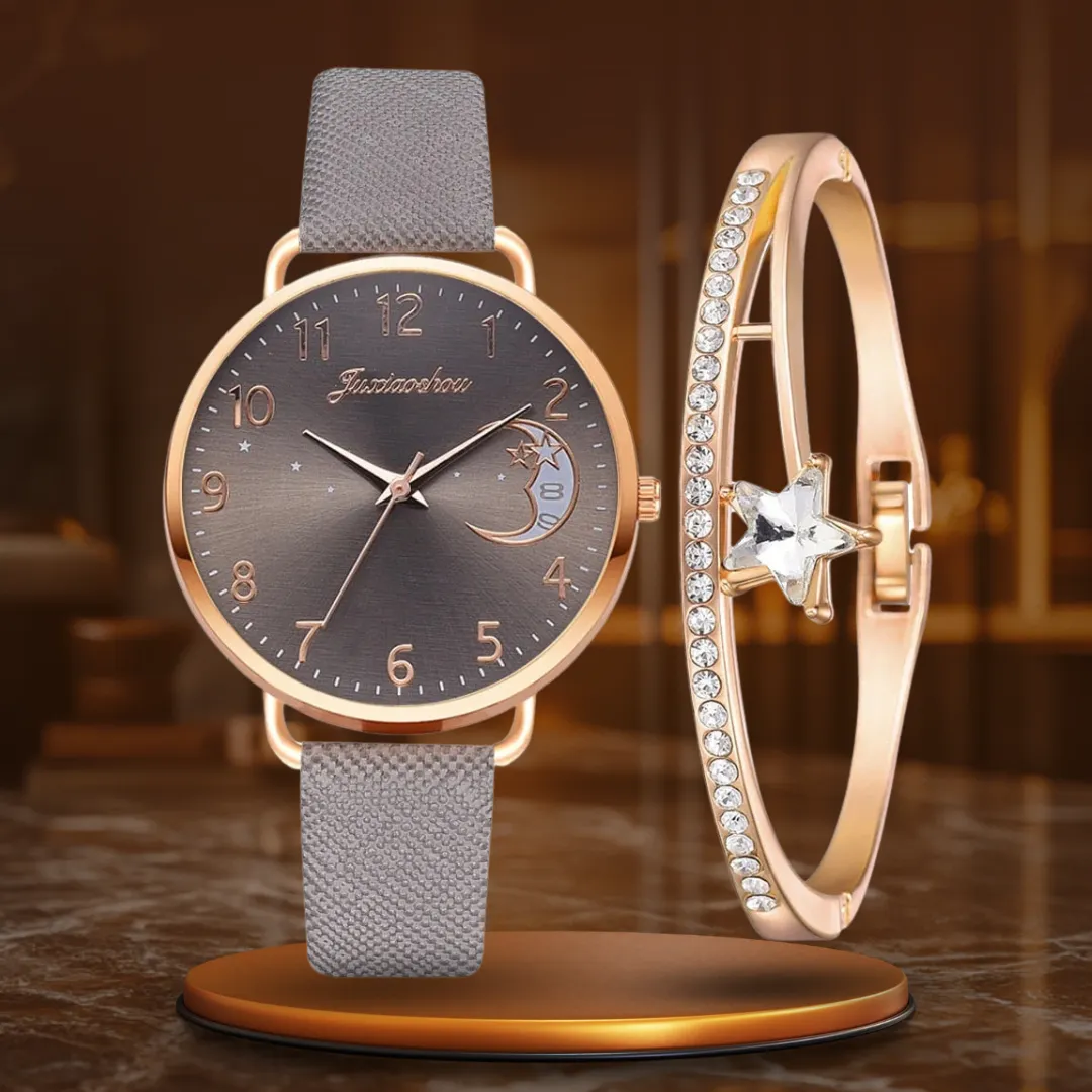 Moon Phase Watch and Strap Set