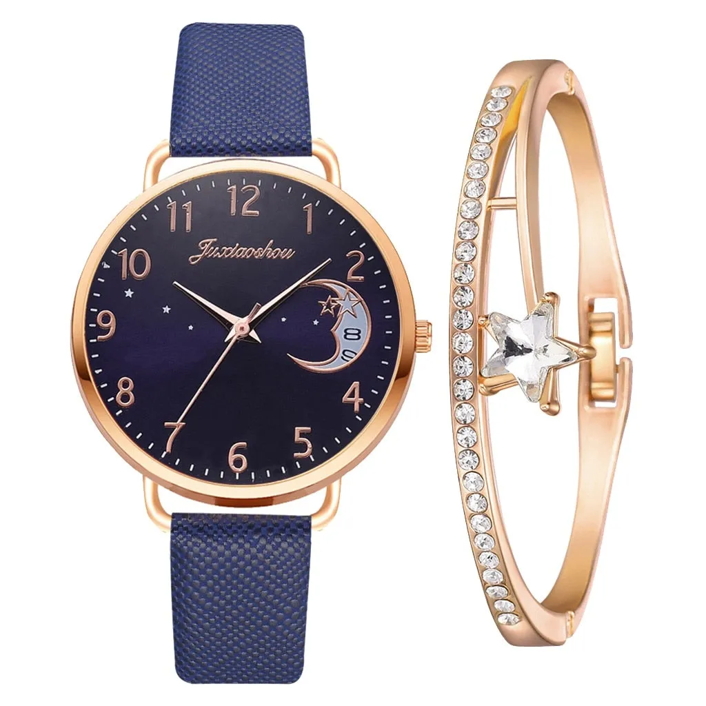 Moon Phase Watch and Strap Set