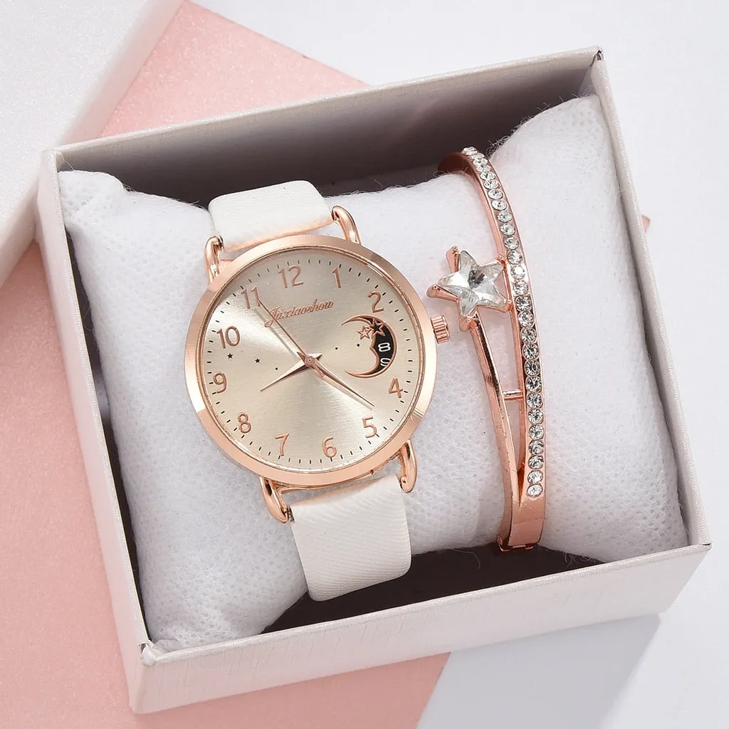 Moon Phase Watch and Strap Set
