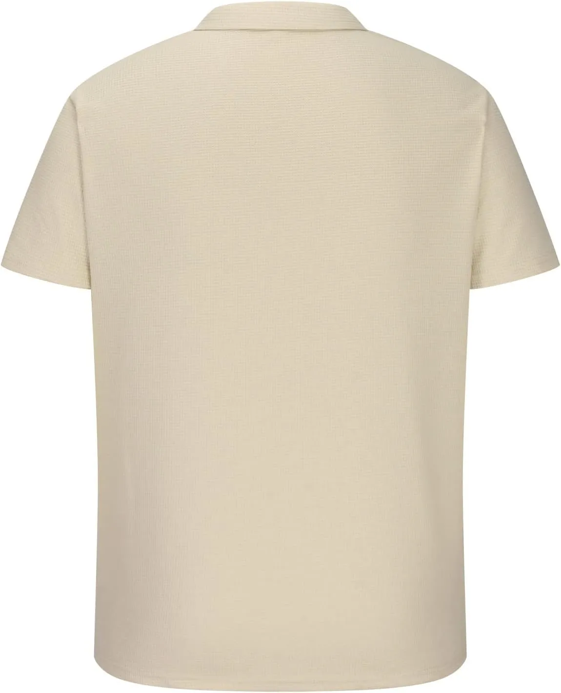 Muscularfit Golf Shirts for Men Short Sleeve Waffle Knit Button Down Shirts Summer Muscle Fit Pullover Athletic Henley Shirt