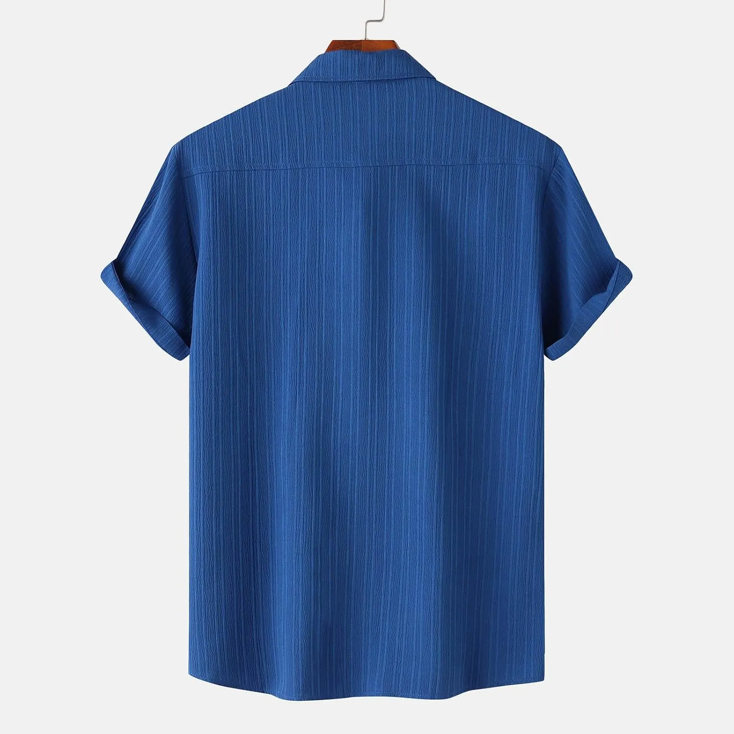 Muscularfit Slim Fit Dress Shirts for Men 2024 Casual Short Sleeve Button Down Shirt Summer Regular Fit Solid Collar Shirts