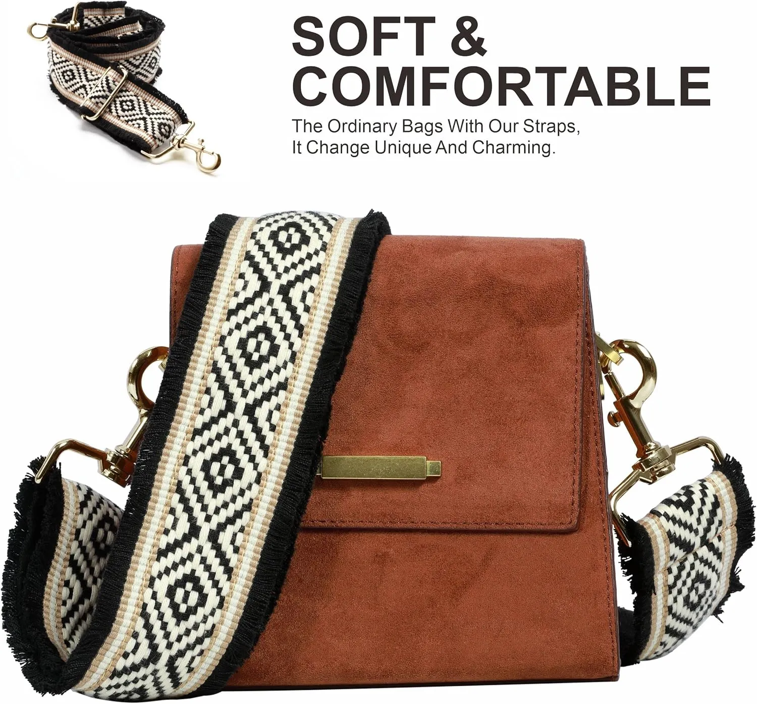 Nefelibata Purse Strap,2" Wide Purse Strap Adjustable Replacement,Multi-pattern Crossbody Handbag Strap