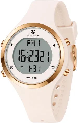 NN BEN NEVIS Watches for Women, Digital Watch Womens Outdoor Sport with Alarm/Calendar/Stopwatch/Chronograph/Back Light, Gifts for Women, 01-AllOffWhite-B, L8815R