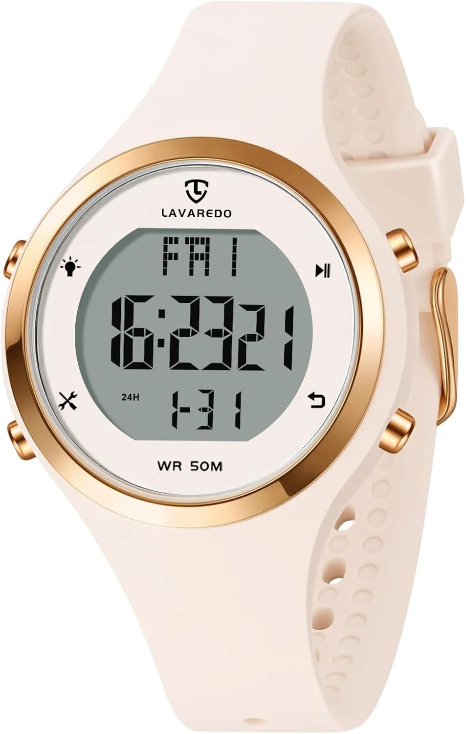 NN BEN NEVIS Watches for Women, Digital Watch Womens Outdoor Sport with Alarm/Calendar/Stopwatch/Chronograph/Back Light, Gifts for Women, 01-AllOffWhite-B, L8815R