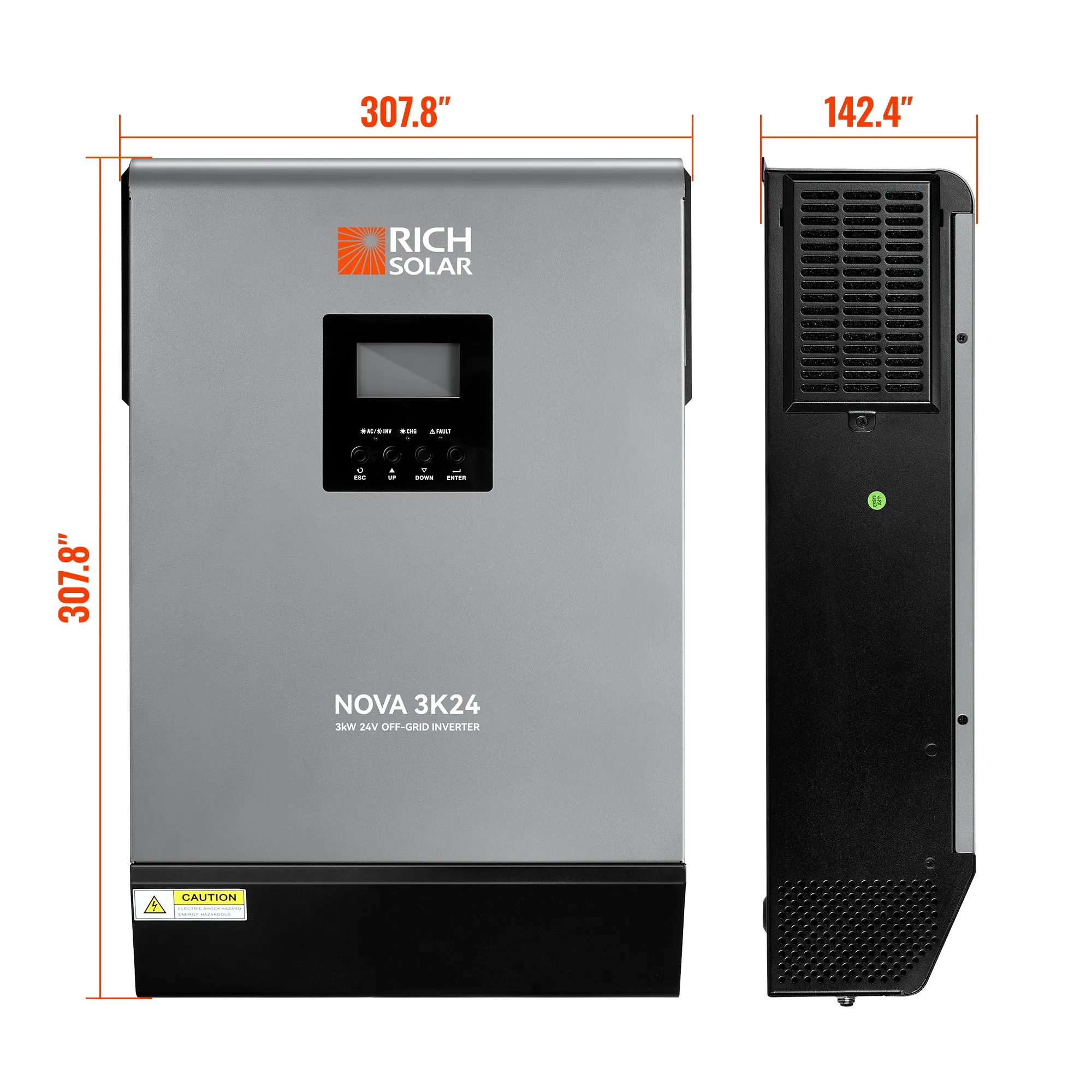 NOVA MAX 3K | 3000 Watt (3kW) 24 Volt Off-Grid Hybrid Solar Inverter | Powerful 3000W 24V Hybrid Inverter for RVs, Trailers, Campers, Vans, Trucks, Overlanders, Boats | #1 Ranked 24V Hybrid Inverter