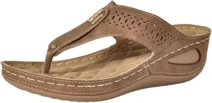 Orthopedic Sandals for Women Arch Support Non Slip Flip Flops Yoga Mat Comfortable Walking Thong Sandals with Plantar Fasciitis Beach Casual Shoes