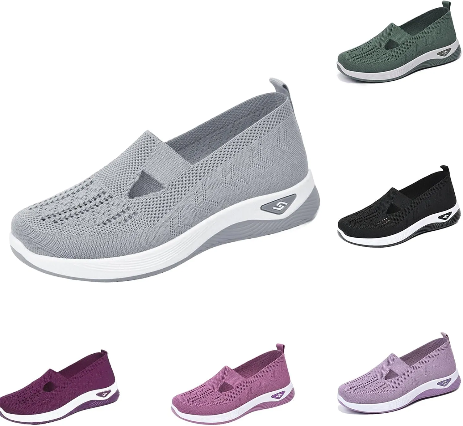 Orthopedic Shoes for Women Woven Breathable Shoes Slip on Diabetic Foam Shoe Walking Sport Sneakers with Arch Support