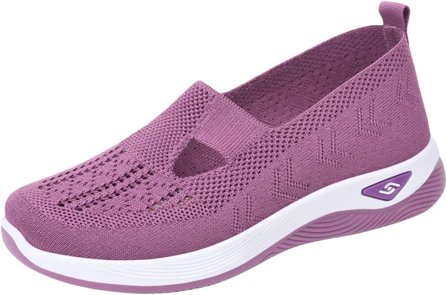 Orthopedic Shoes for Women Woven Breathable Shoes Slip on Diabetic Foam Shoe Walking Sport Sneakers with Arch Support