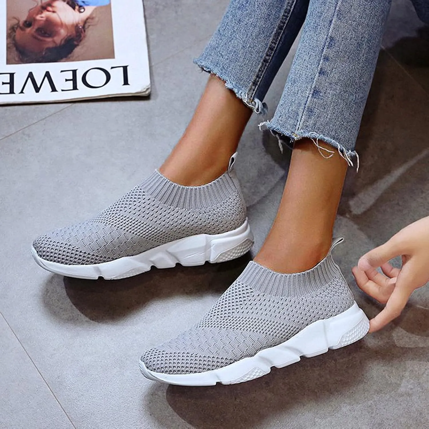 Plantar Fasciitis Shoes Women Flats Zapatos De Ejercicios para Mujer Gym Womens Athletic Shoes Size 8.5 Wide Womens Tennis Shoes Size 6.5 Wide Women's Athletic Shoes White