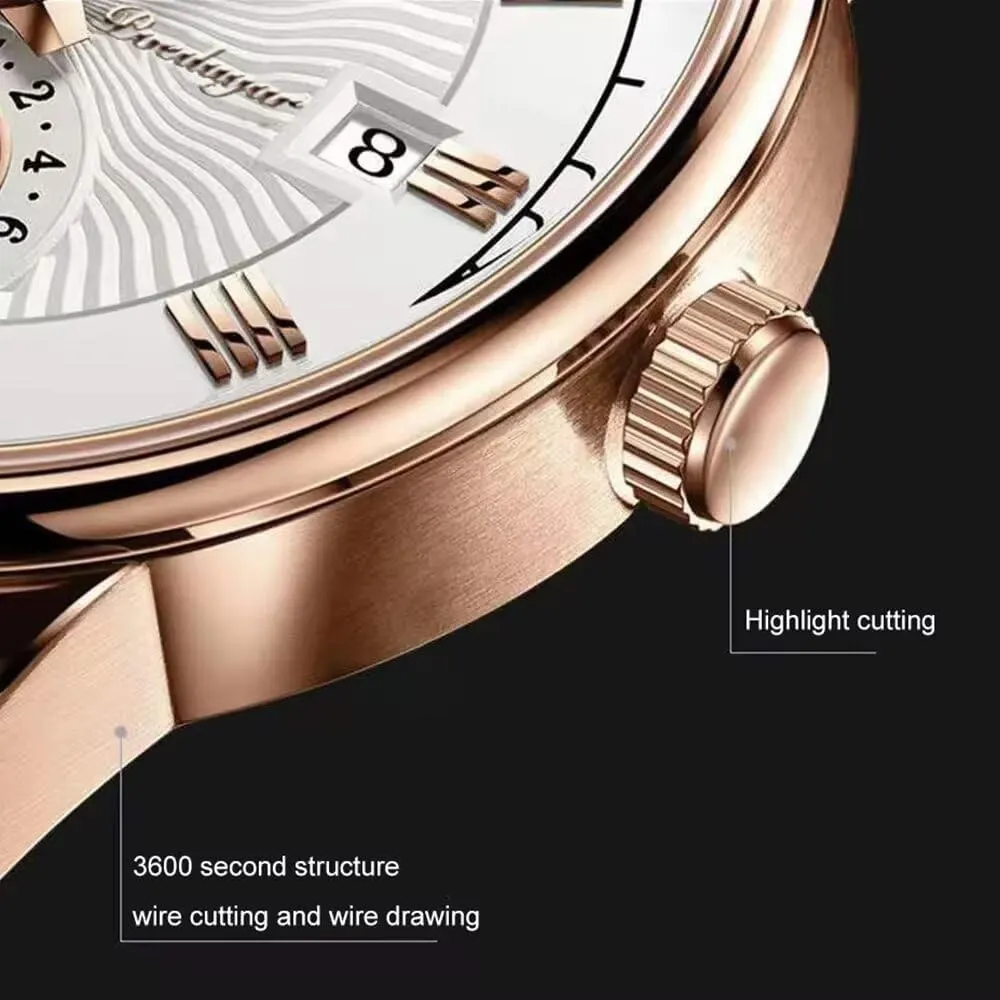 Poedagar Men Watch Fashion Sport Men's Wristwatch Waterproof Luminous Leather Date Quartz Watches Man Clock