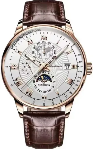 Poedagar Men Watch Fashion Sport Men's Wristwatch Waterproof Luminous Leather Date Quartz Watches Man Clock