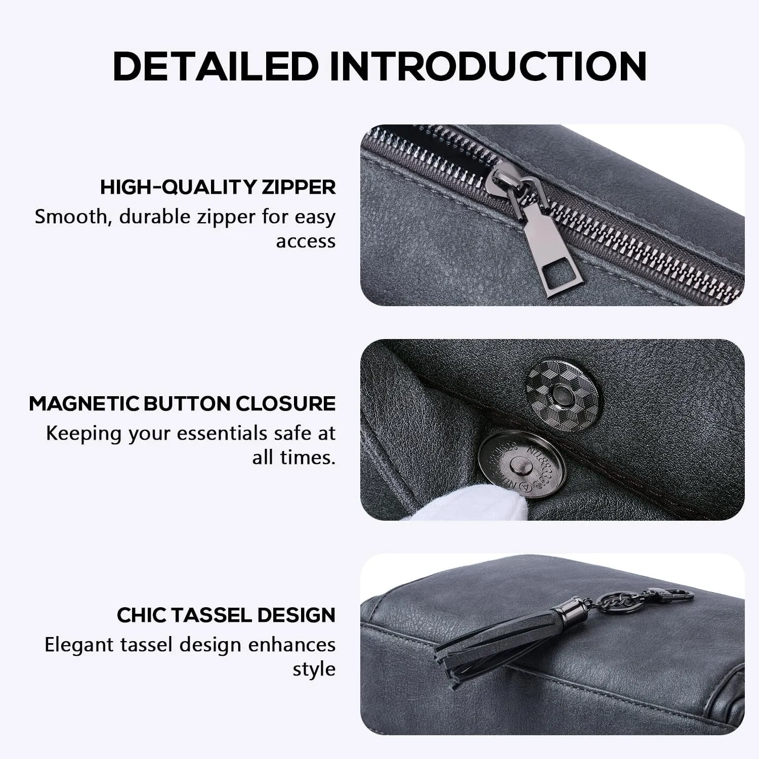 POIUGOYA Crossbody Purses for Women Trendy,Vegan Leather Medium Crossbody Bag,Women's Crossbody Travel Purse Built in Wallet