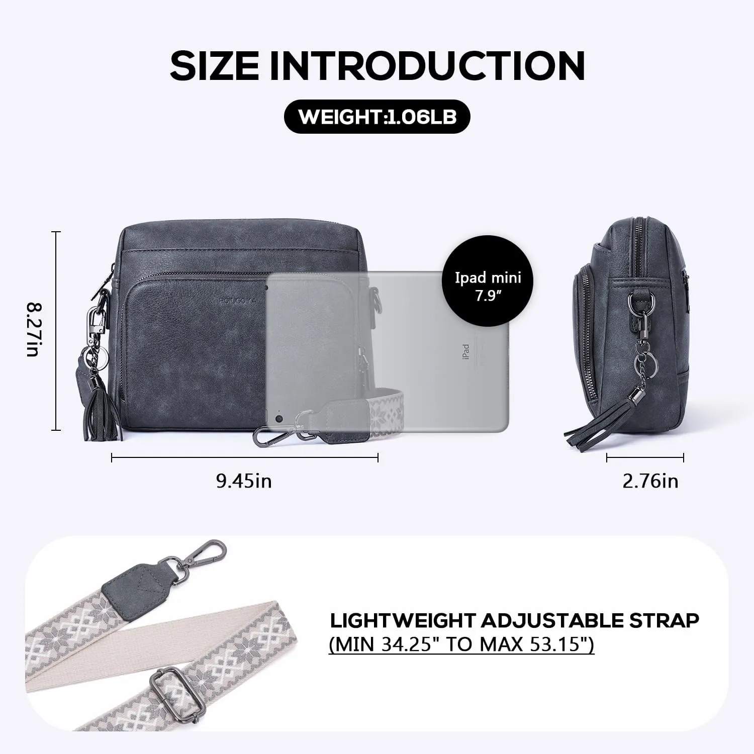 POIUGOYA Crossbody Purses for Women Trendy,Vegan Leather Medium Crossbody Bag,Women's Crossbody Travel Purse Built in Wallet