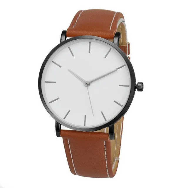 Quartz Faux Leather Strap Wristwatches For Men