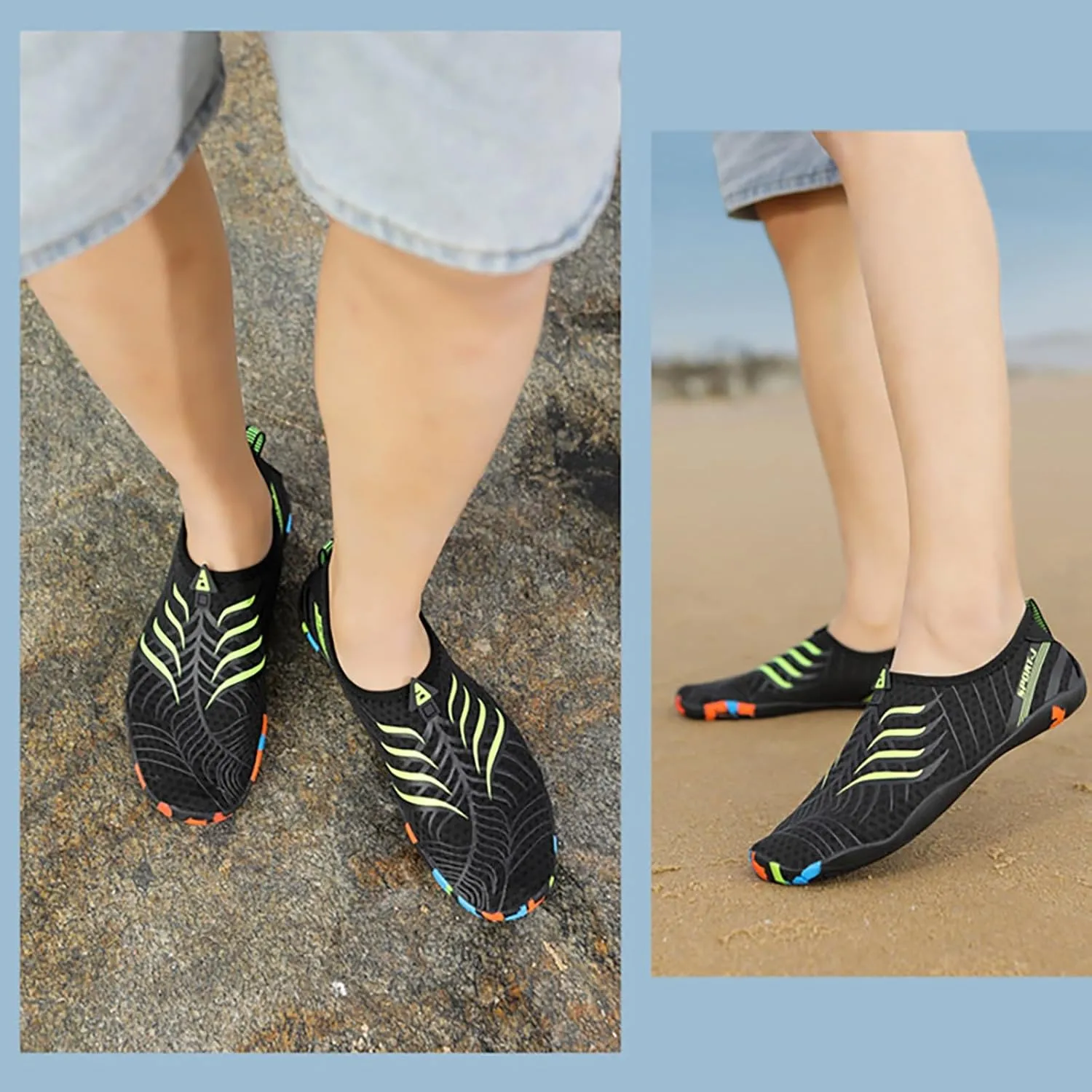Quick Dry Water Shoes Mens Womens Barefoot Aqua Socks Swim Beach Pool Shoes Lightweight Outdoor Sports Hiking Surf Yoga Footwear