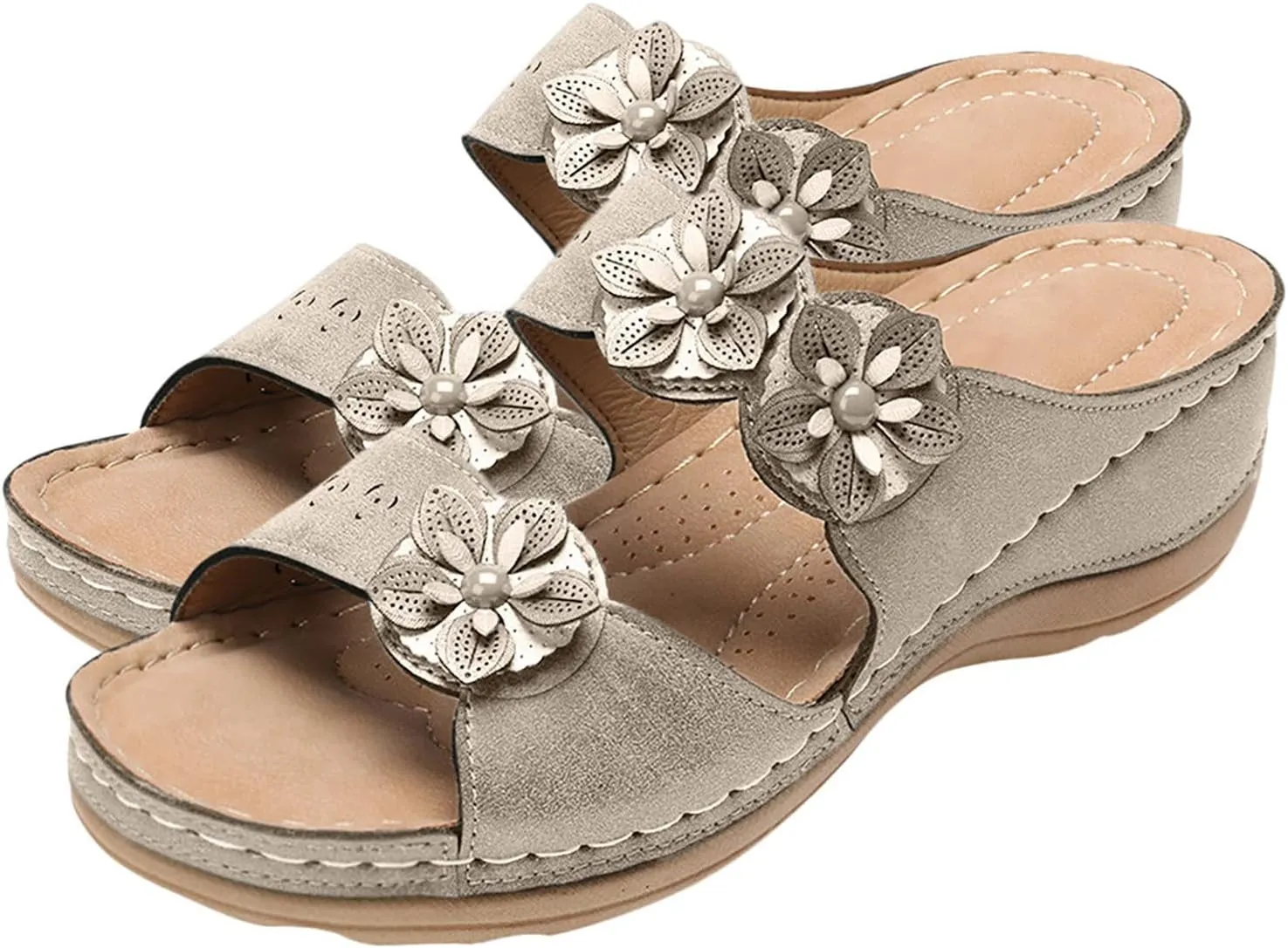 Sandalias para Mujer Elegantes, Sandals Women Premium Orthopedic Open Toe Sandals Retro Anti-Slip Breathable Sandals