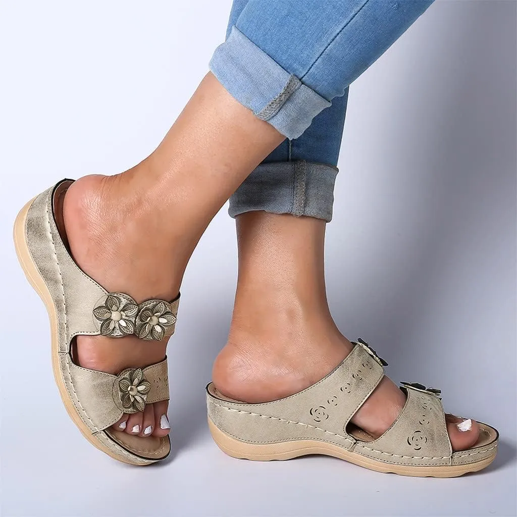 Sandalias para Mujer Elegantes, Sandals Women Premium Orthopedic Open Toe Sandals Retro Anti-Slip Breathable Sandals
