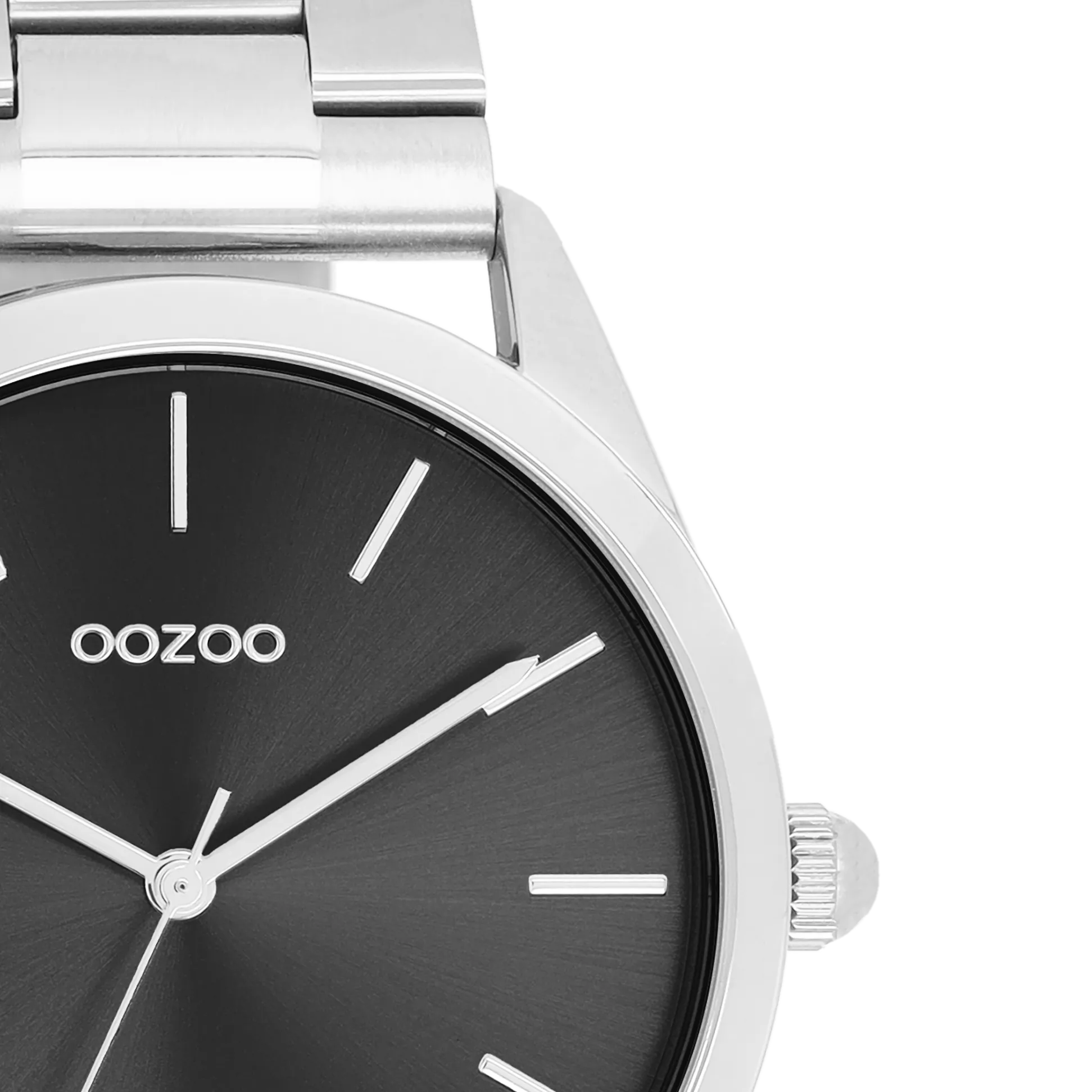 Silver coloured OOZOO watch with silver coloured stainless steel bracelet - C11429