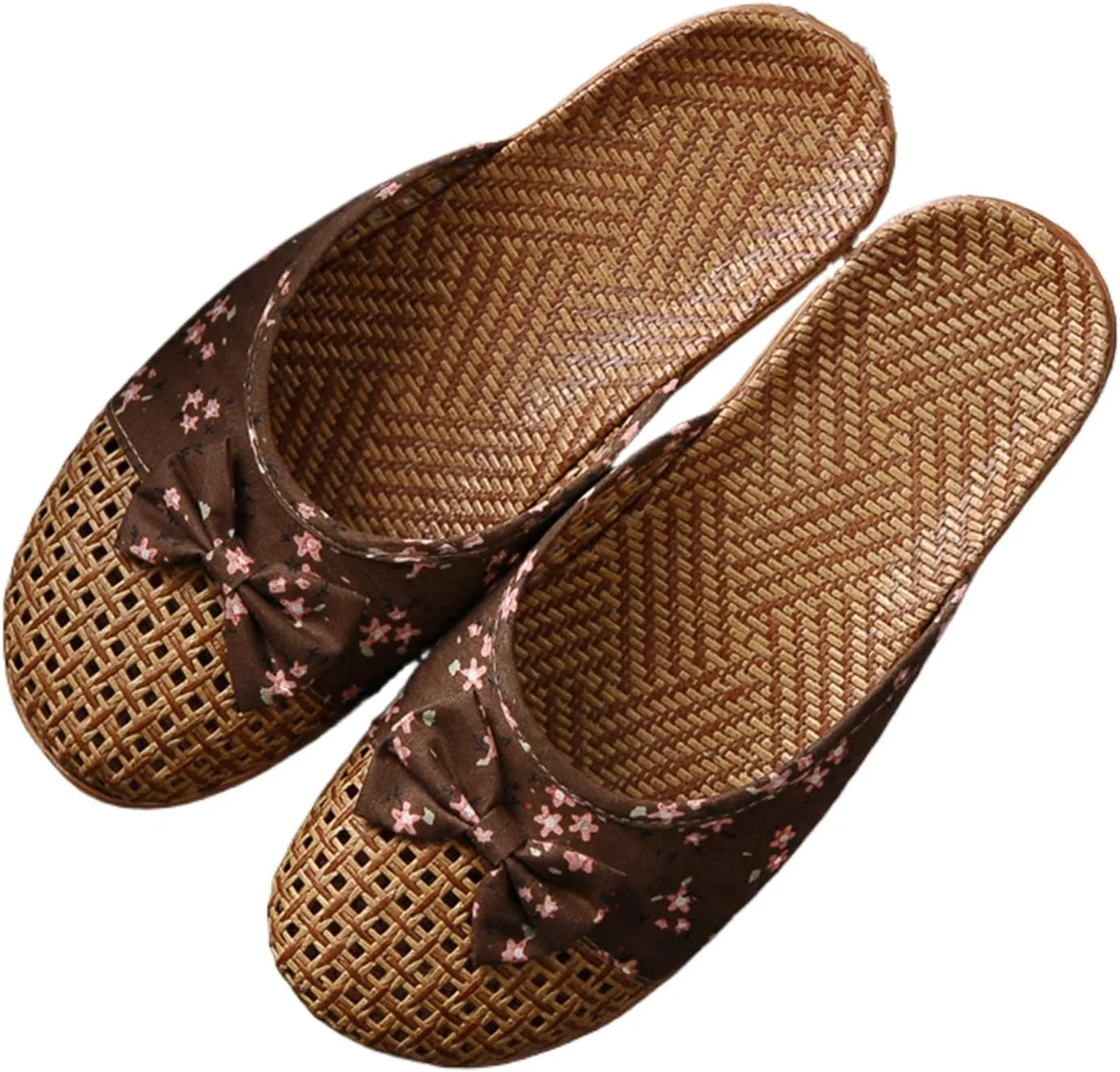 Slide Sandals for Women Summer Slippers Outdoor Indoor Vine Grass Woven Cotton Flax Non-Slip Casual Grass Mat sandal Sandal Bohemian Breathable Vacation Outfits Travel Slipper