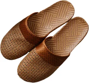 Slide Sandals for Women Summer Slippers Outdoor Indoor Vine Grass Woven Cotton Flax Non-Slip Casual Grass Mat sandal Sandal Bohemian Breathable Vacation Outfits Travel Slipper