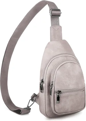 Sling Bag for Women, Crossbody Bags Purse for Women Trendy Vegan Leather Chest Bag with Adjustable Guitar Strap