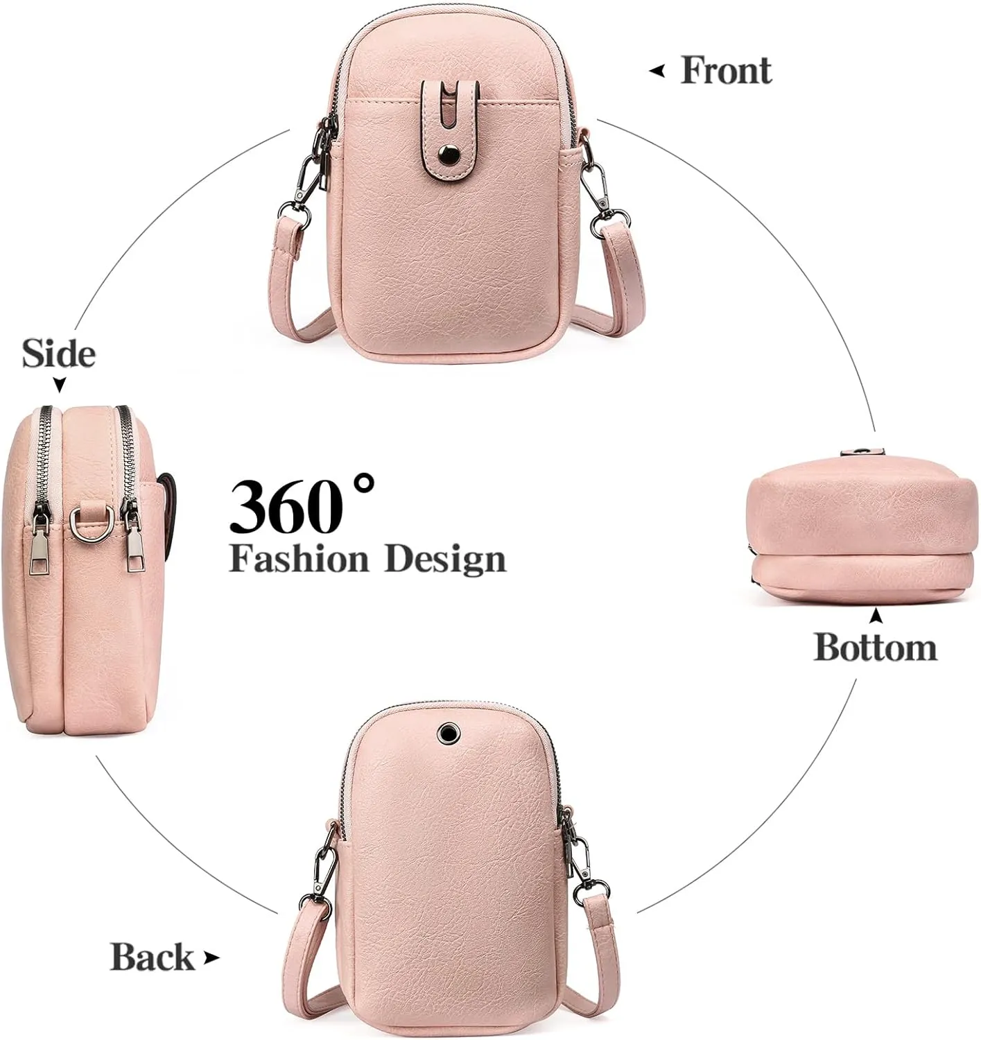 Small Crossbody Bags for Women Leather Cell Phone Purse Bag Wallet Shoulder Handbags with Adjustable Strap