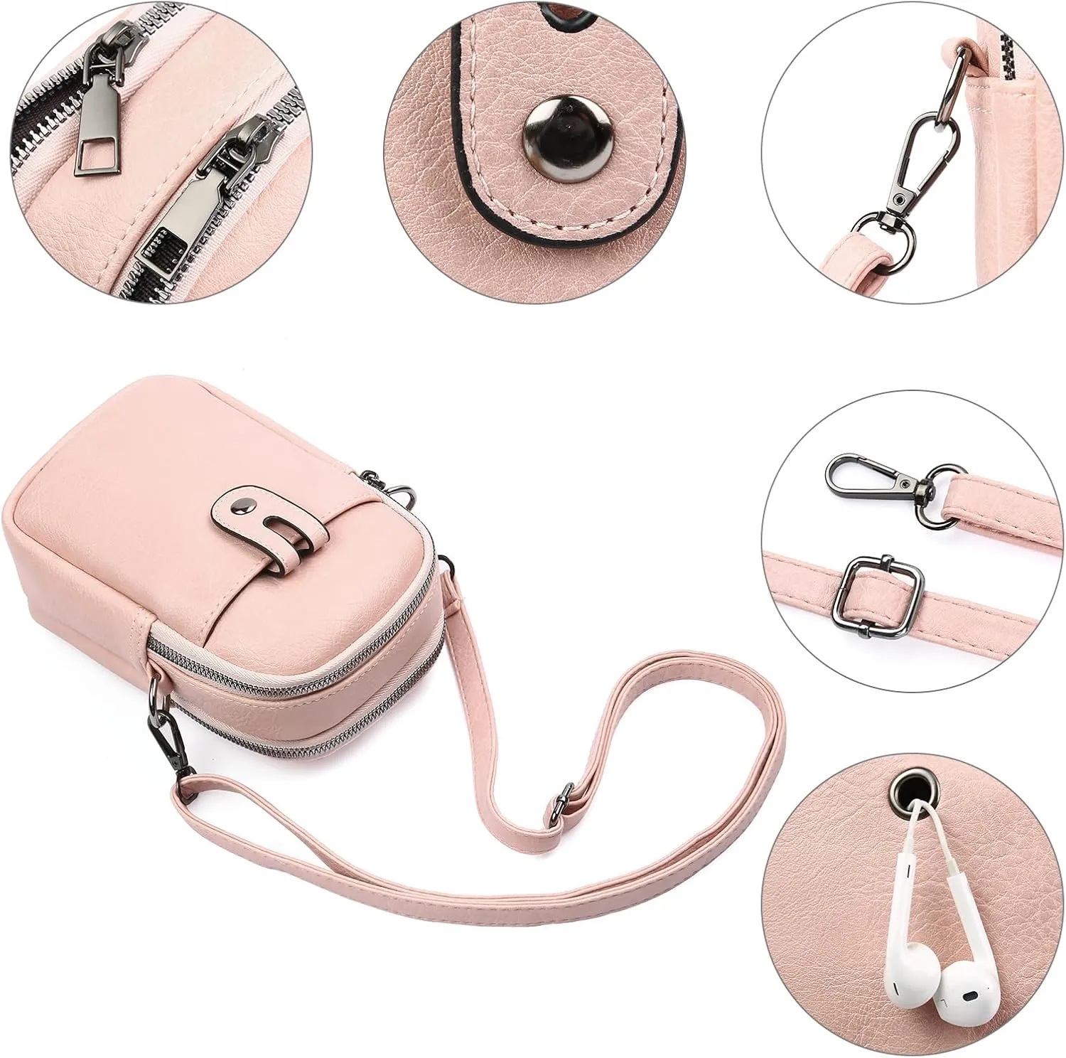 Small Crossbody Bags for Women Leather Cell Phone Purse Bag Wallet Shoulder Handbags with Adjustable Strap