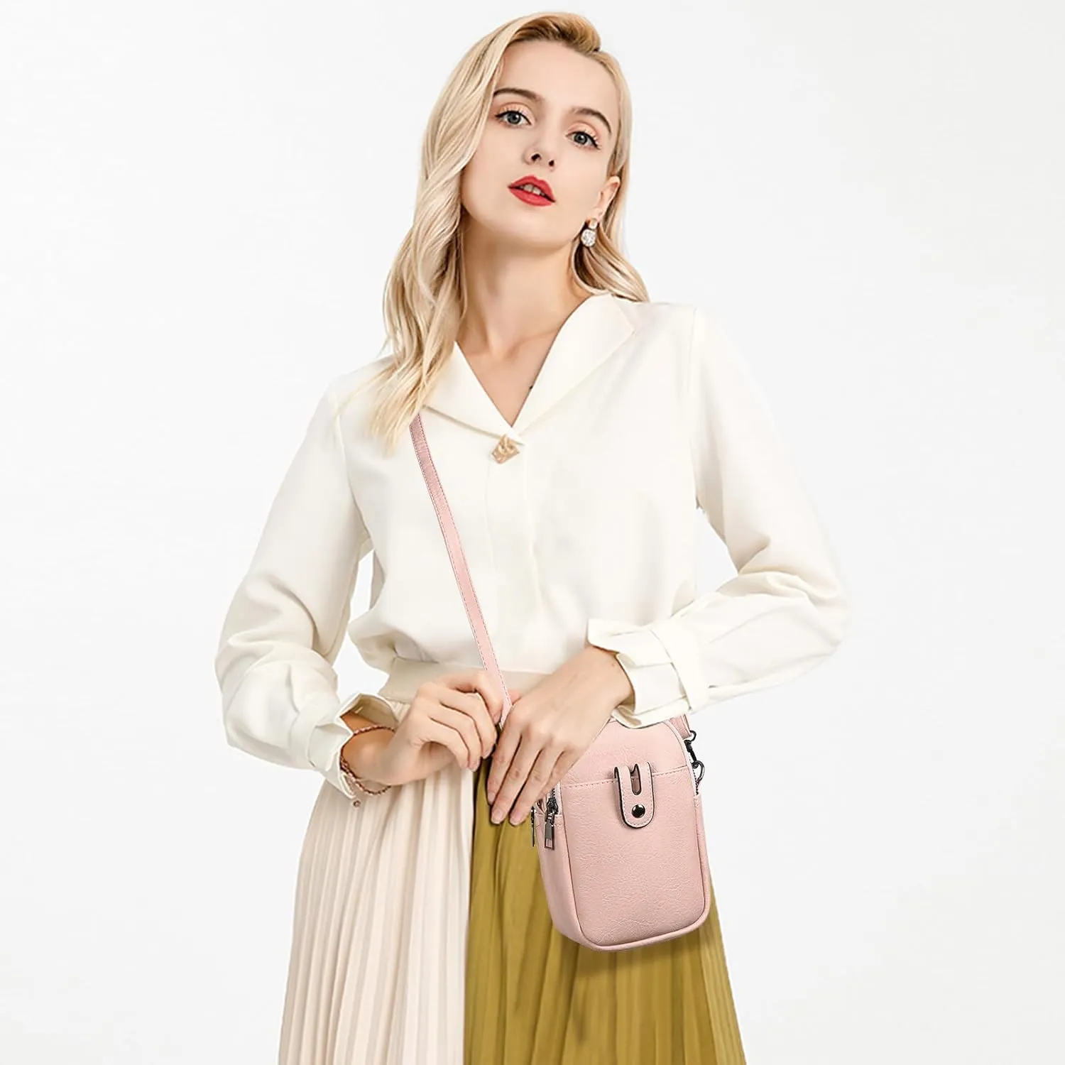 Small Crossbody Bags for Women Leather Cell Phone Purse Bag Wallet Shoulder Handbags with Adjustable Strap