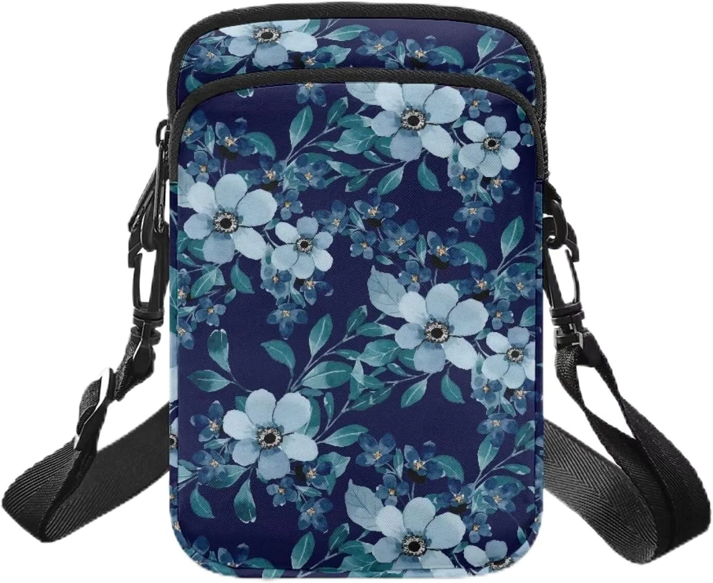 Small Messenger Bag for Women, 2 Layer Crossbody Bag with Adjustable Shoulder Strap