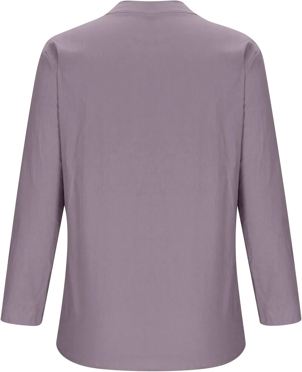 SMIDOW Linen Tops for Women Summer Plus Size Button Down Cotton Linen Shirts Long Sleeve v Neck Loose Comfy Blouse 2023
