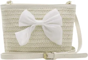 Straw Crossbody Bag for Women Girls Woven Shoulder Bag Straw Satchel Bag Cross Body Handbag