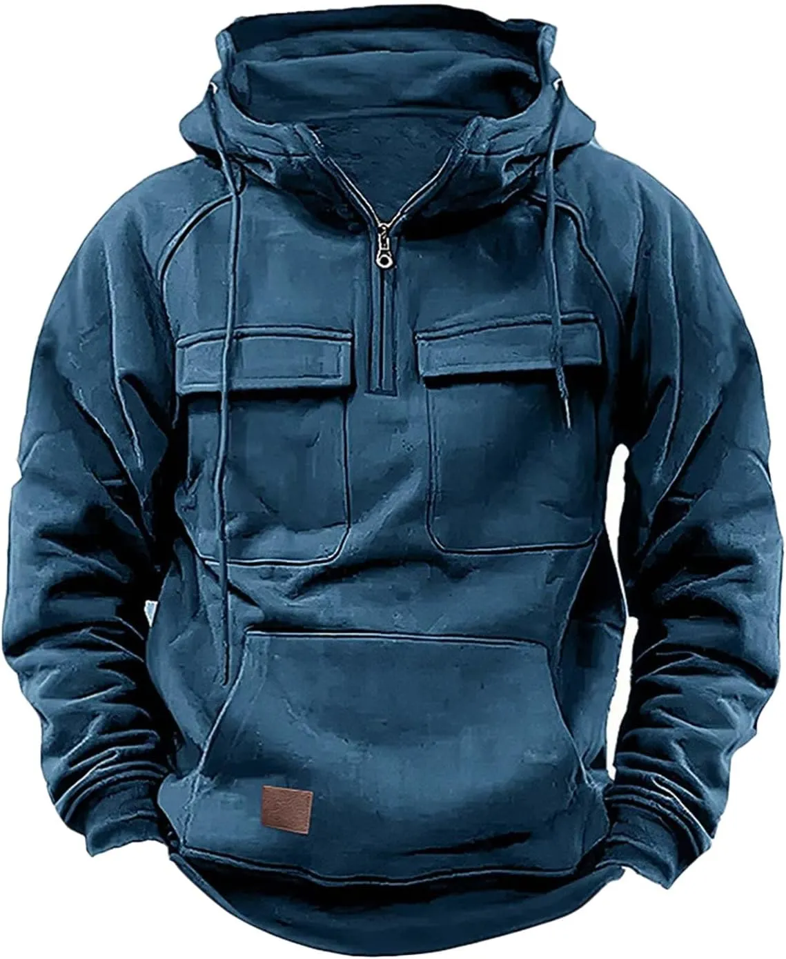Tactical Hoodies for Men Military Quarter Zip Pullover Cargo Sweatshirts 1/4 Zip Pullover Lightweight with Pockets