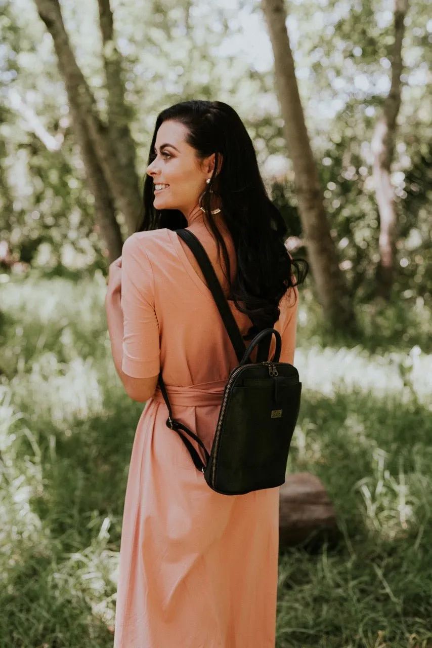 Tan Leather Goods - Olivia Leather Backpack | Black