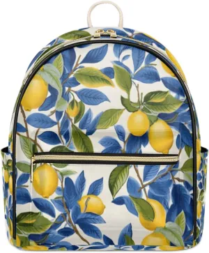 TropicalLife Fruit Cute Lemon Backpack Purse for Women PU Leather Lightweight Ladies Shoulder Fashion Satchel Bags Travel Casual Daypack