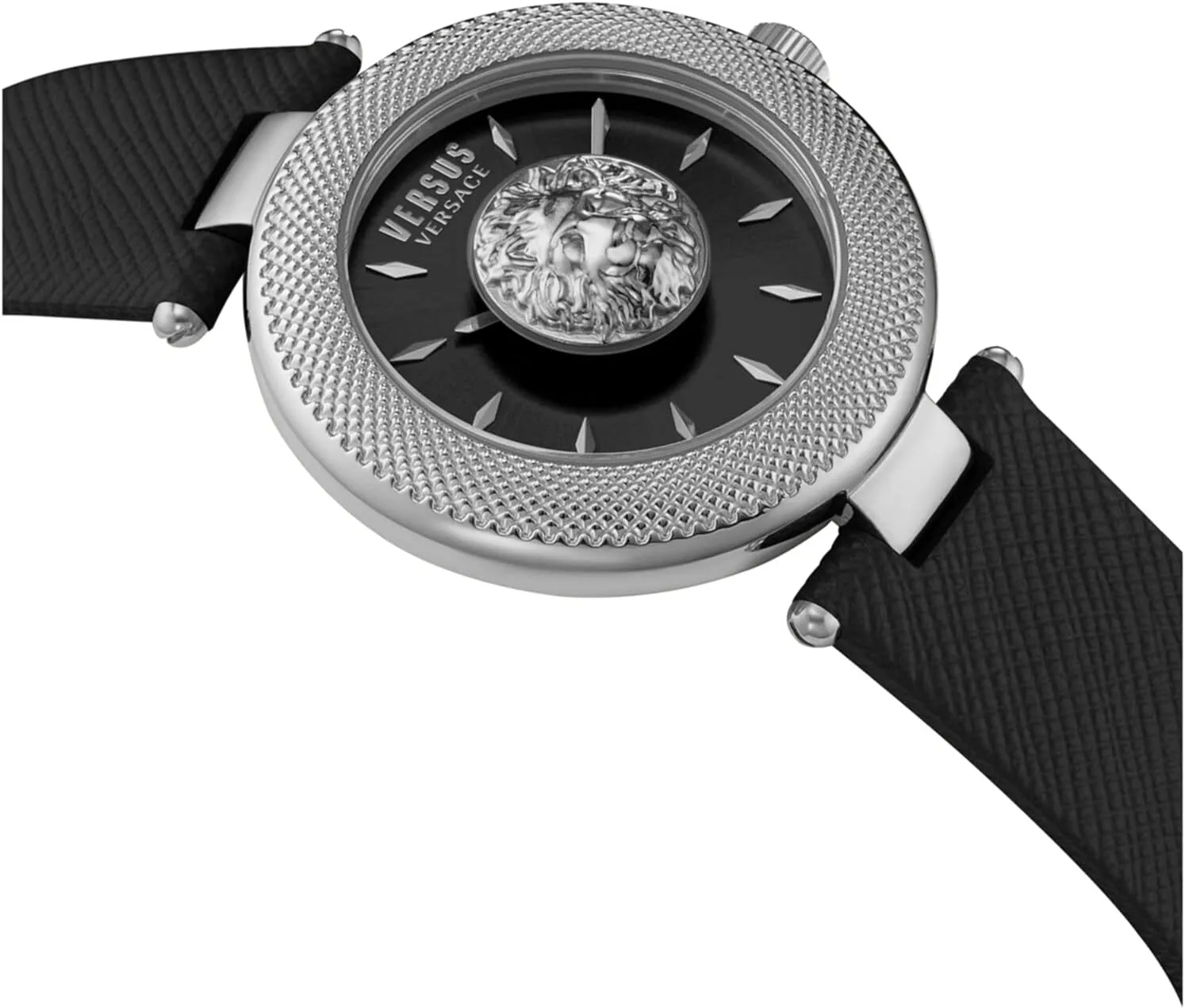 Versus Versace Brick Lane Lion Collection Womens Fashion Watch Featuring Genuine Leather Adjustable Strap and Sunray Dial