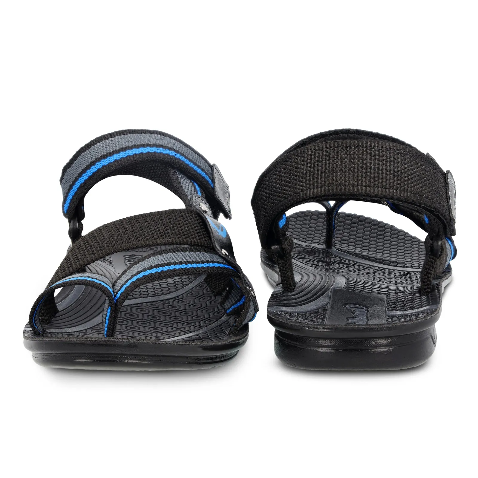 Walkaroo Men Strappy Floater Sandals  - W22108 Black Blue
