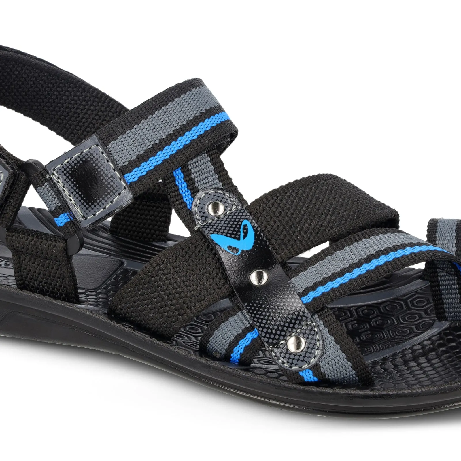 Walkaroo Men Strappy Floater Sandals  - W22108 Black Blue