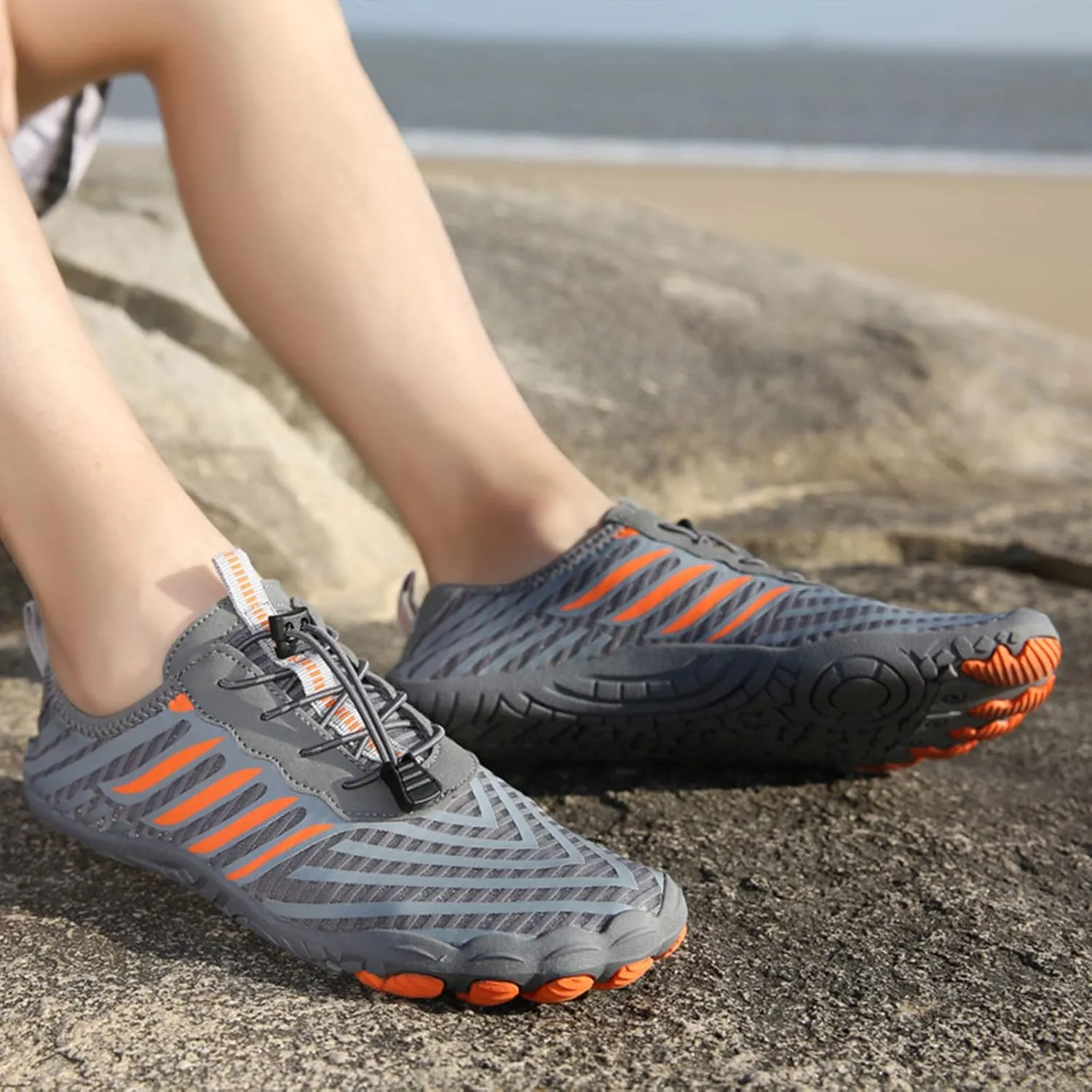 Water Shoes Men Wide Foot Breathable Non Slip Athletic Water Hiking Shoes for Women Non Slip Water Shoes Men Wide Beach Sports Quick Dry Barefoot for Pool Hiking Training Outdoor Water Sports