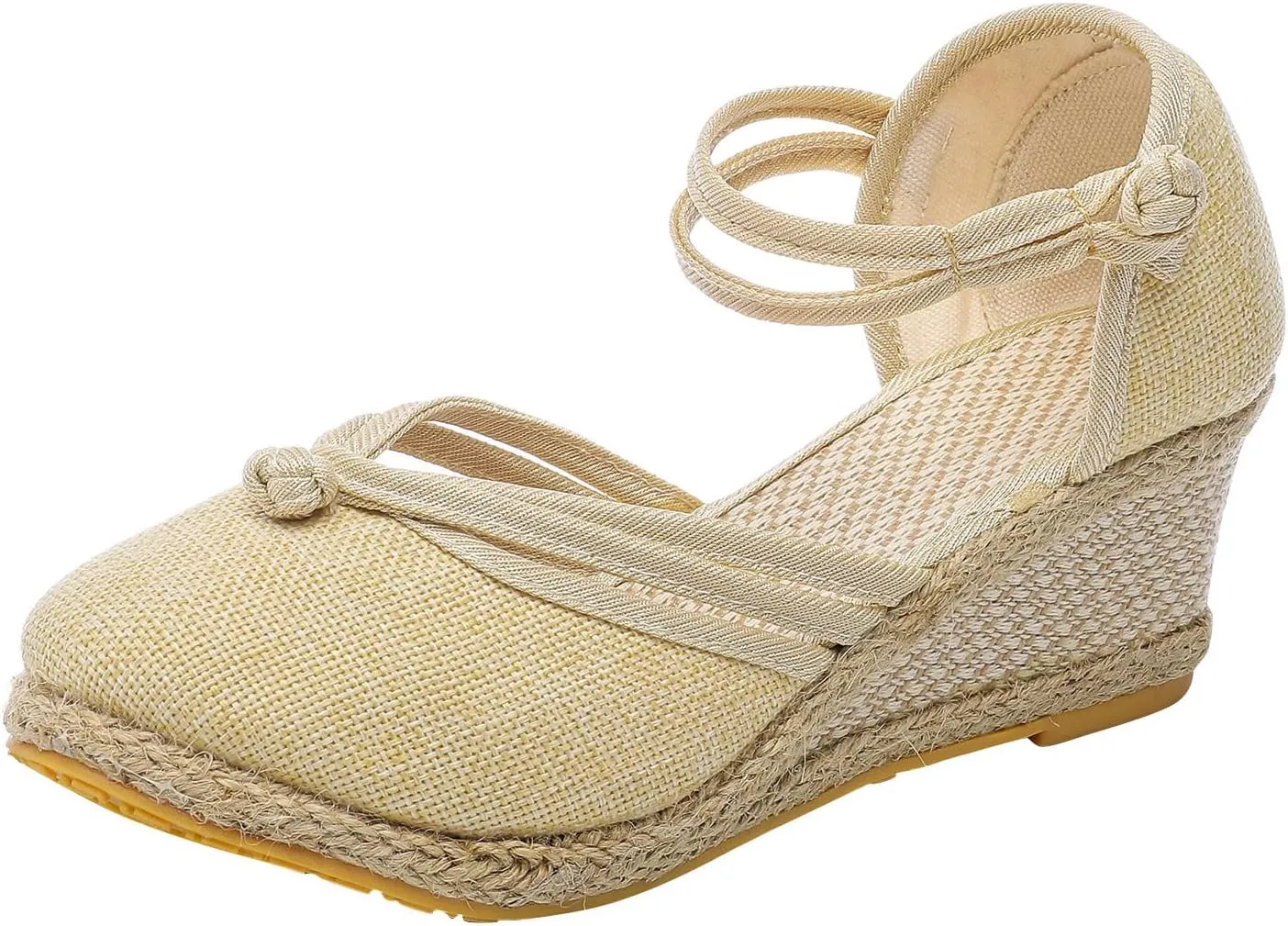 Wedge Sandals for Women 2024 Women Shoes Sandals Platform Wedge Sandals Fashion Versatile Braided Buckle Breathable