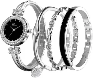 Weicam Women Stylish Four-Piece Bangle Analog Quartz Wrist Watch