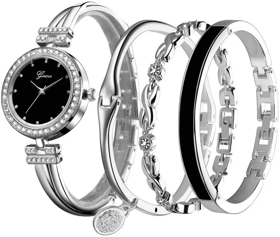 Weicam Women Stylish Four-Piece Bangle Analog Quartz Wrist Watch