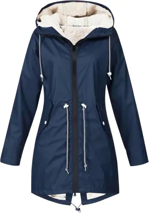Windbreaker Jackets for Women Plus Size Winter Coats Sherpa Lined Parka Jacket Thicken Warm Outerwear with Pockets