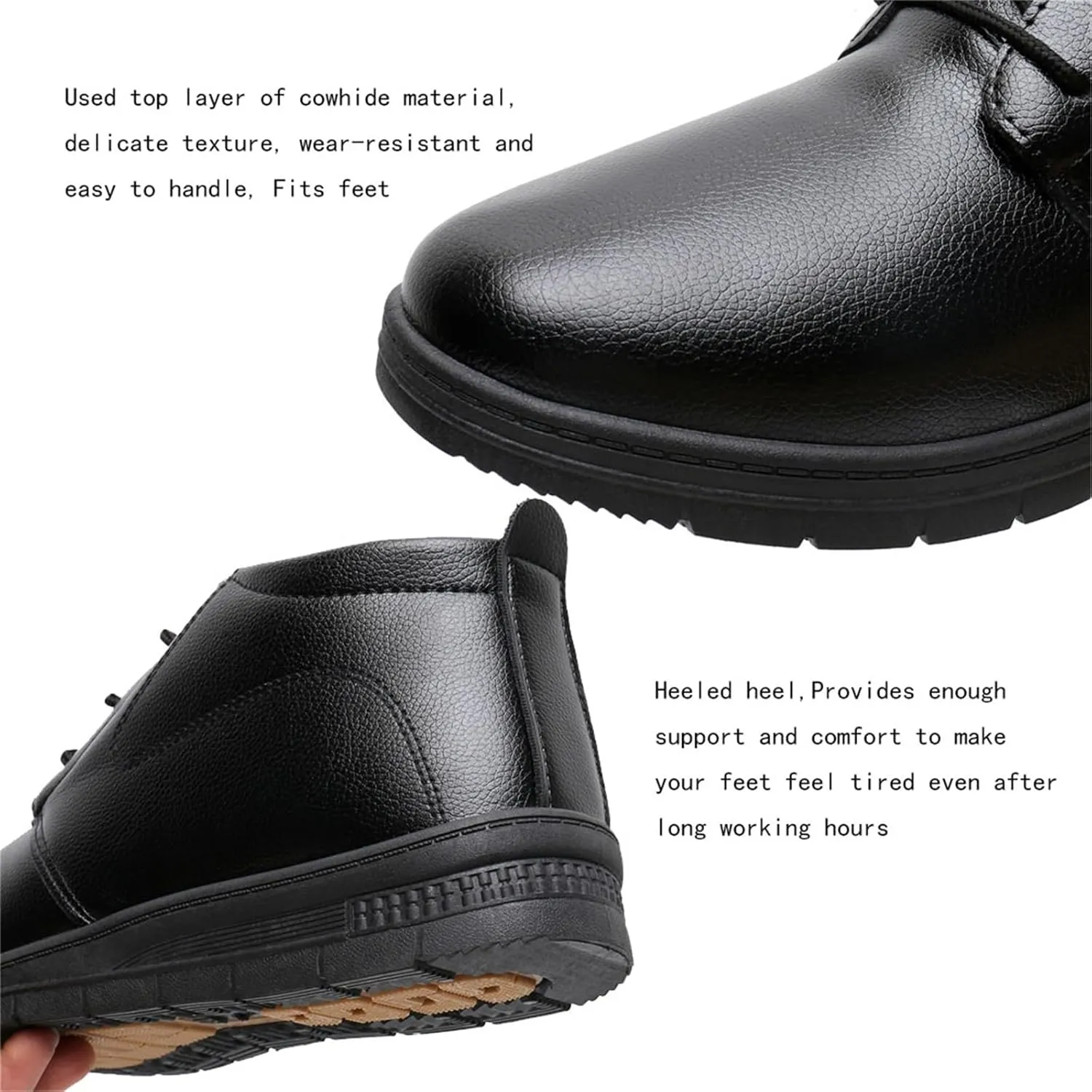 Winter Chef Shoes for Men, Men's Lace-Up Winter Warm Cotton Professional Oil Water Resistant Chef Work Shoes, Fashion Non Slip Food Hospital Service Sneakers, for Restaurant, Nurse