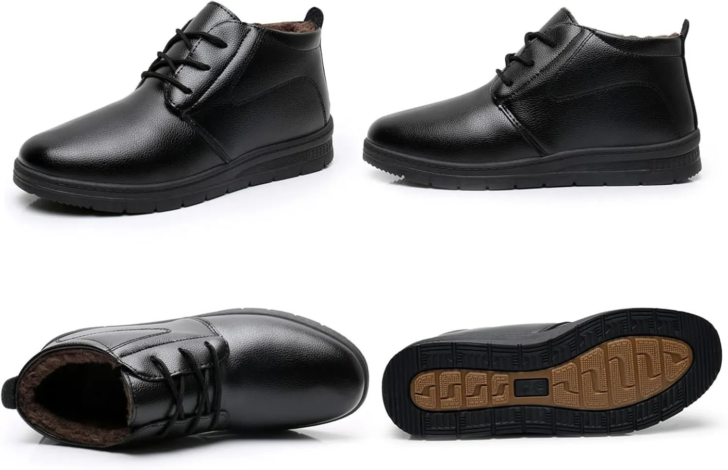 Winter Chef Shoes for Men, Men's Lace-Up Winter Warm Cotton Professional Oil Water Resistant Chef Work Shoes, Fashion Non Slip Food Hospital Service Sneakers, for Restaurant, Nurse