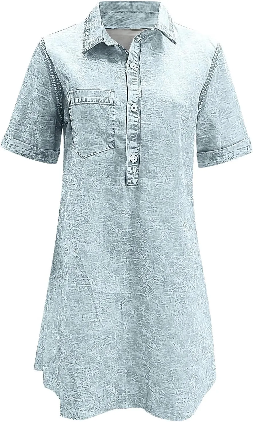 Women Casual Print Dress Short Sleeve Turtleneck Pocket Dress Sports Mini Dress Loose Dress Summer Midi Dresses